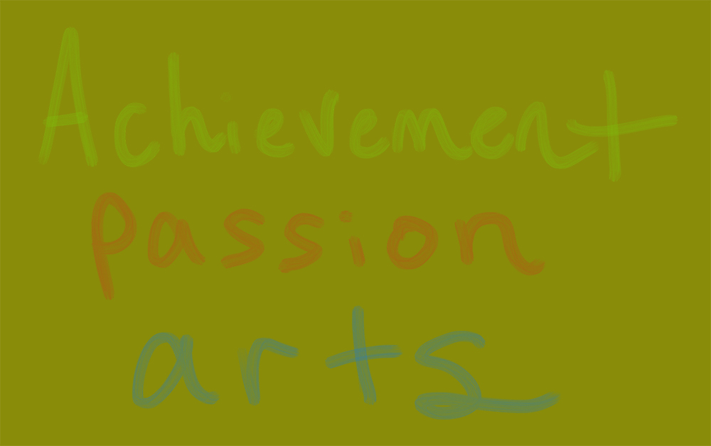 Achievement, passion, arts